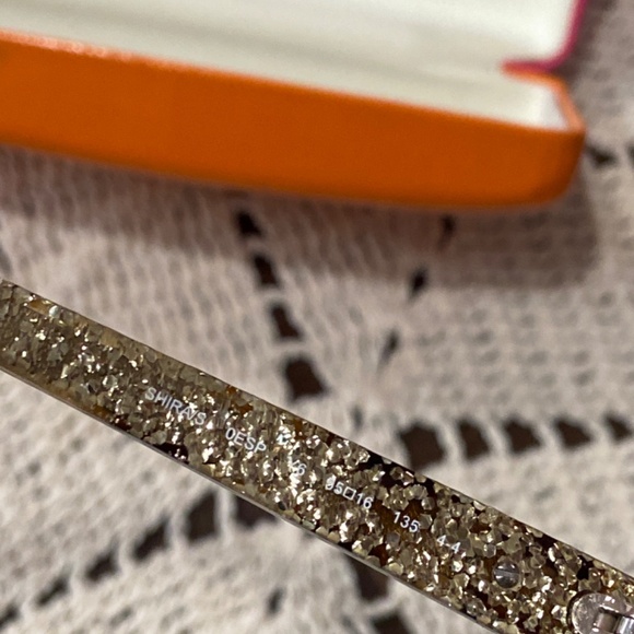 KATE SPADE SHIRA SUNGLASSES TORTOISE GOLD GLITTER CAT EYE WITH CASE - Picture 14 of 16